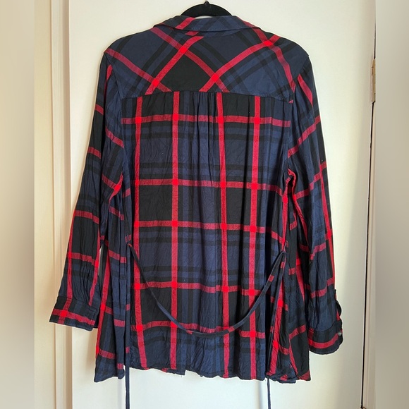 Isabel Maternity Plaid Collared Maternity Button Up Shirt Size XL - Picture 2 of 6